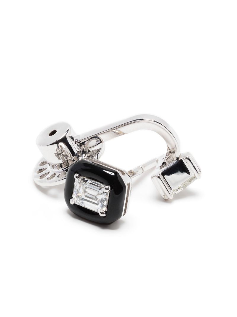18k White Gold Oui Diamond Stud Earrings