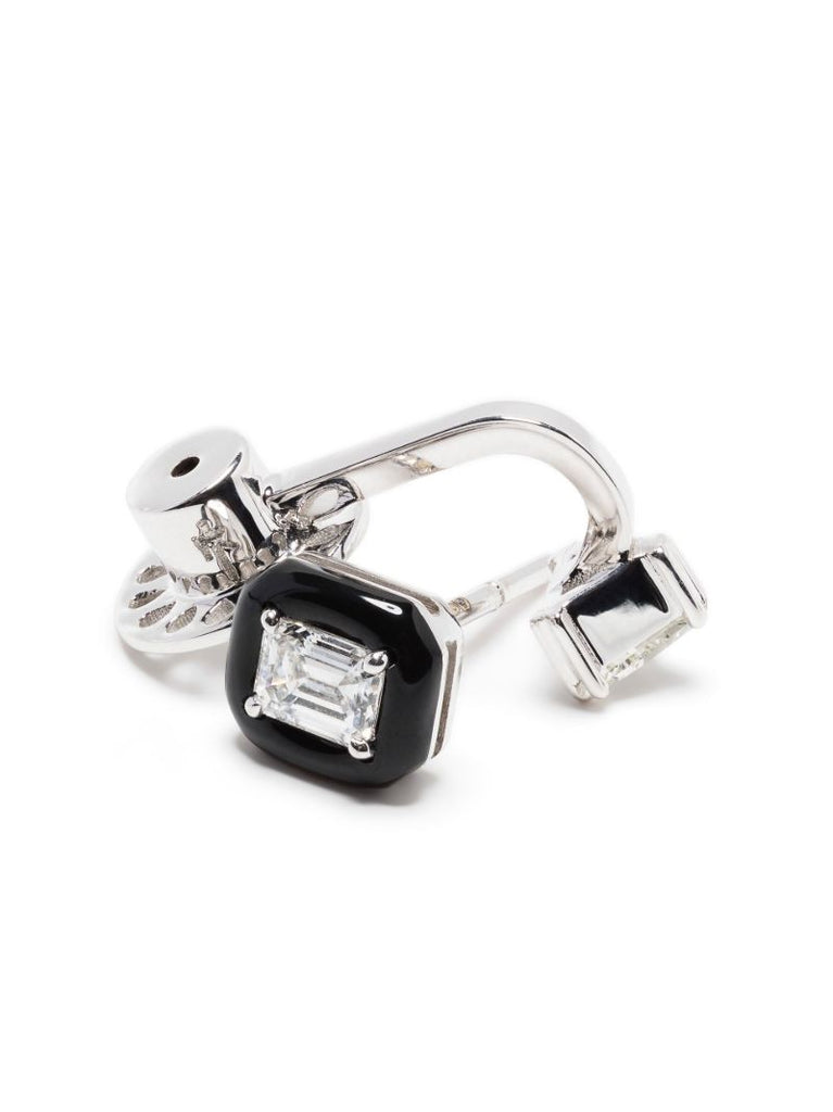 18k White Gold Oui Diamond Stud Earrings