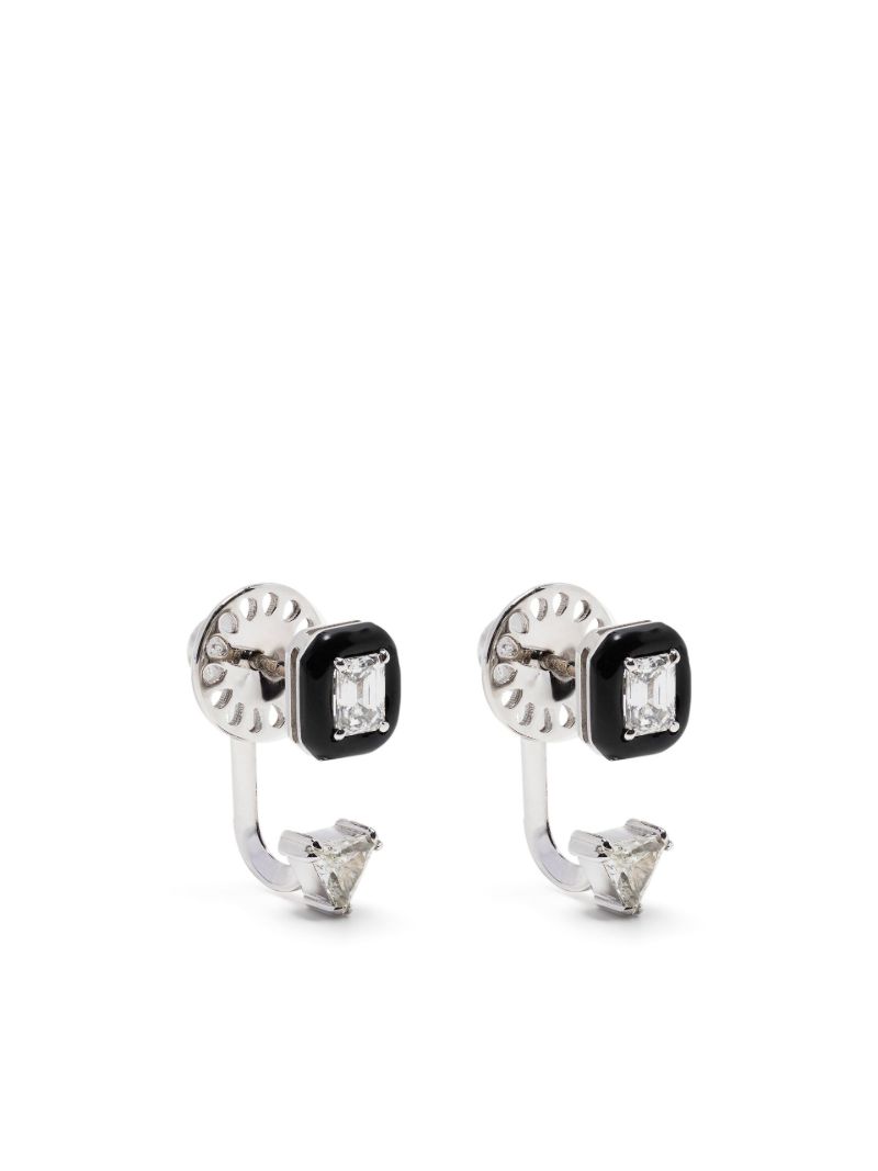18k White Gold Oui Diamond Stud Earrings
