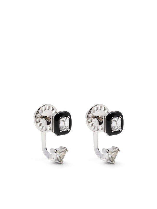 18k White Gold Oui Diamond Stud Earrings