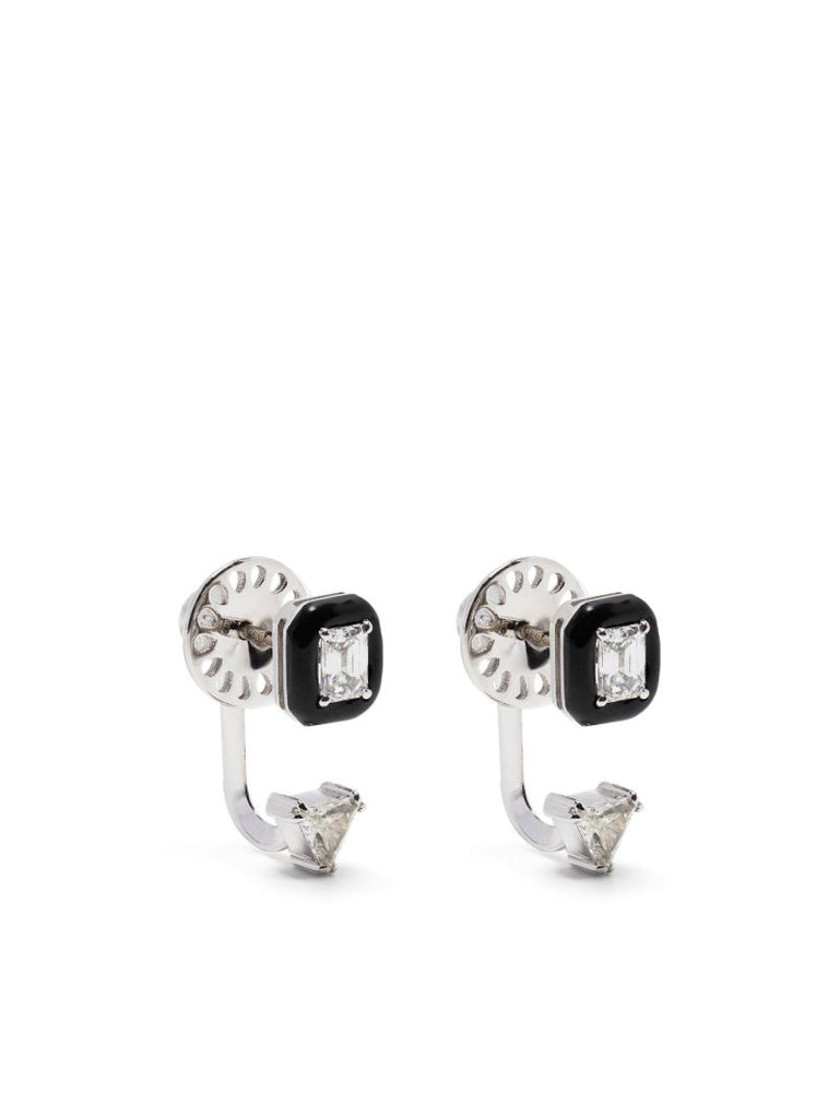 18k White Gold Oui Diamond Stud Earrings