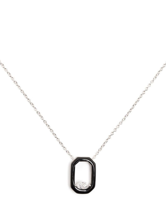 18k White Gold Oui Diamond Necklace