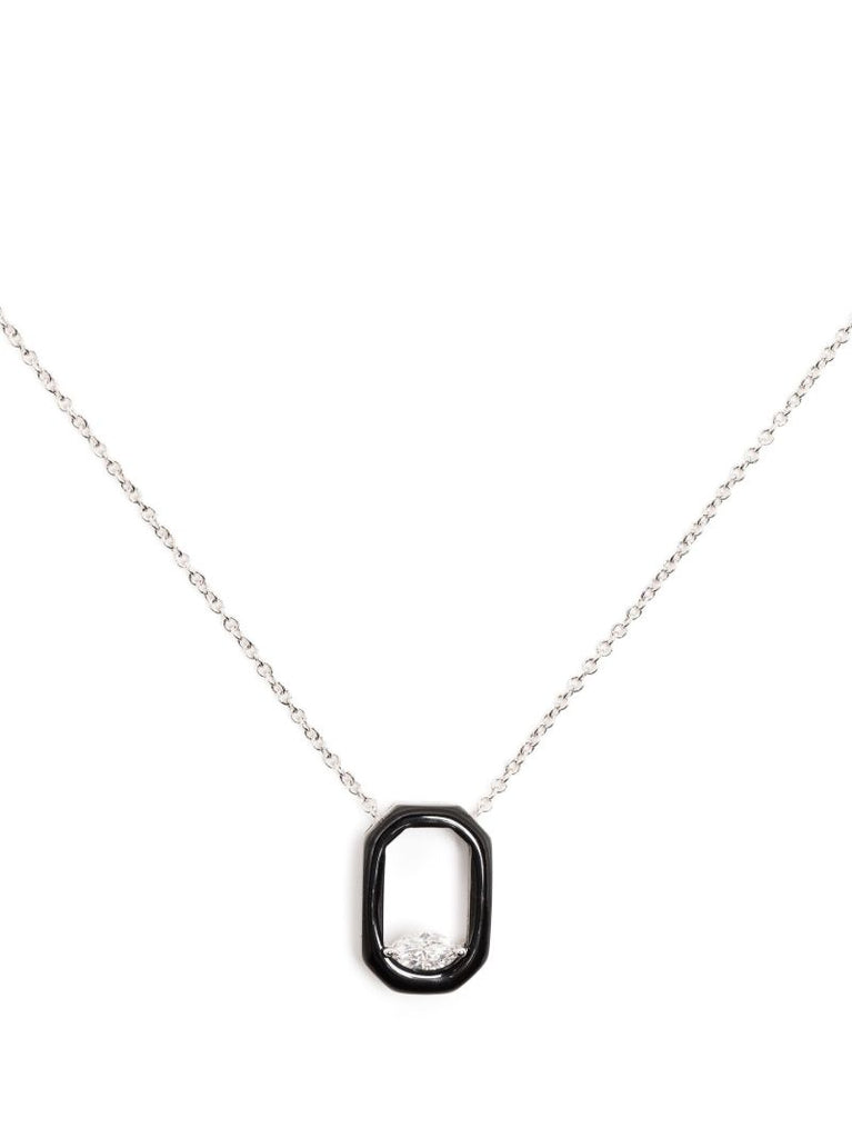 18k White Gold Oui Diamond Necklace