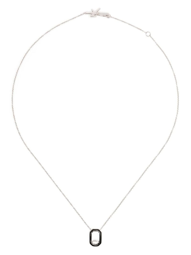 18k White Gold Oui Diamond Necklace