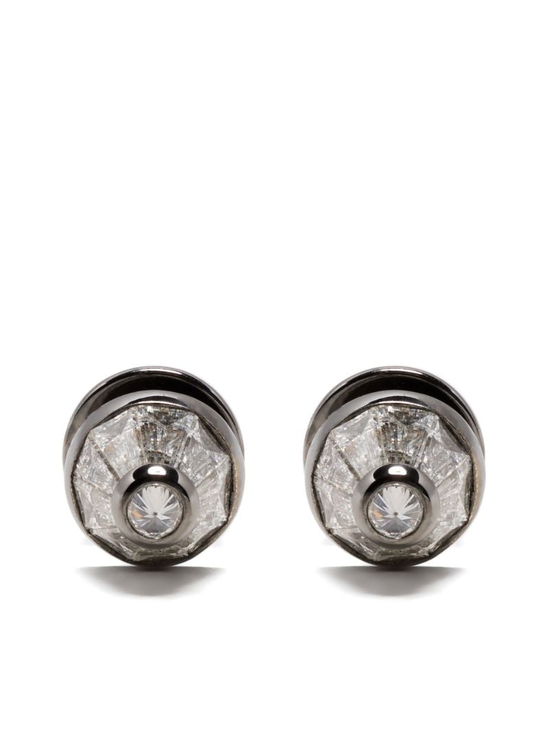 18k White Gold Energy Diamond Stud Earrings