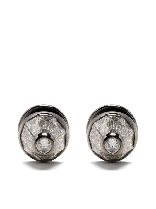 18k White Gold Energy Diamond Stud Earrings