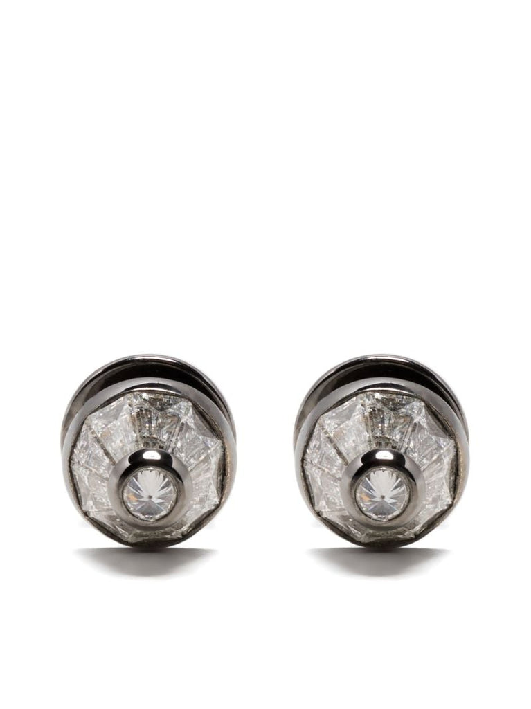 18k White Gold Energy Diamond Stud Earrings