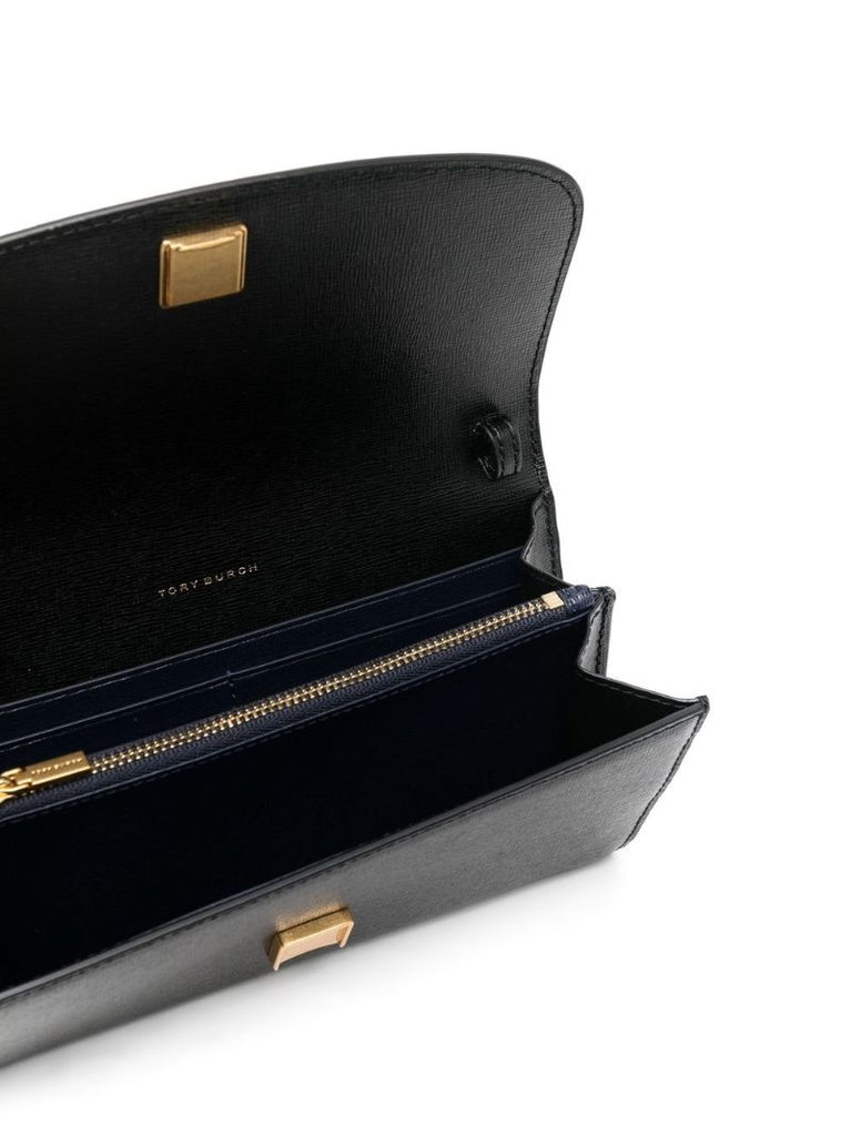 Black Logo Plaque Shoulder Bag