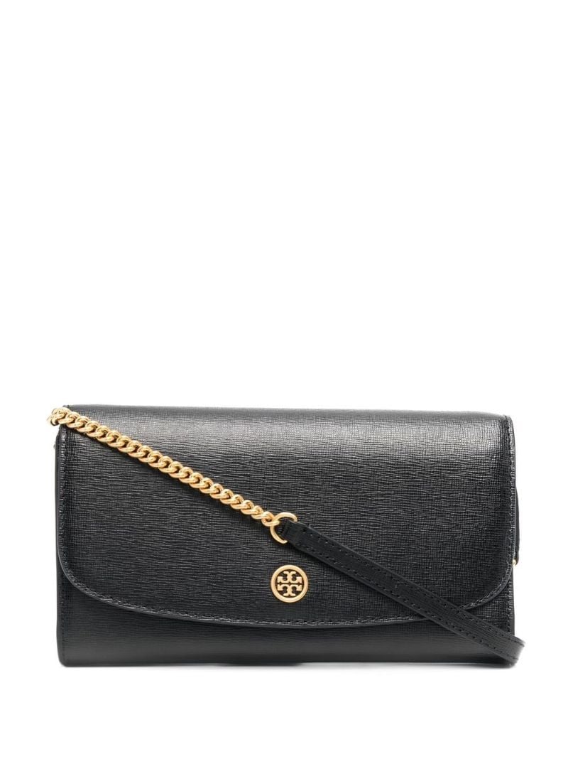Black Logo Plaque Shoulder Bag
