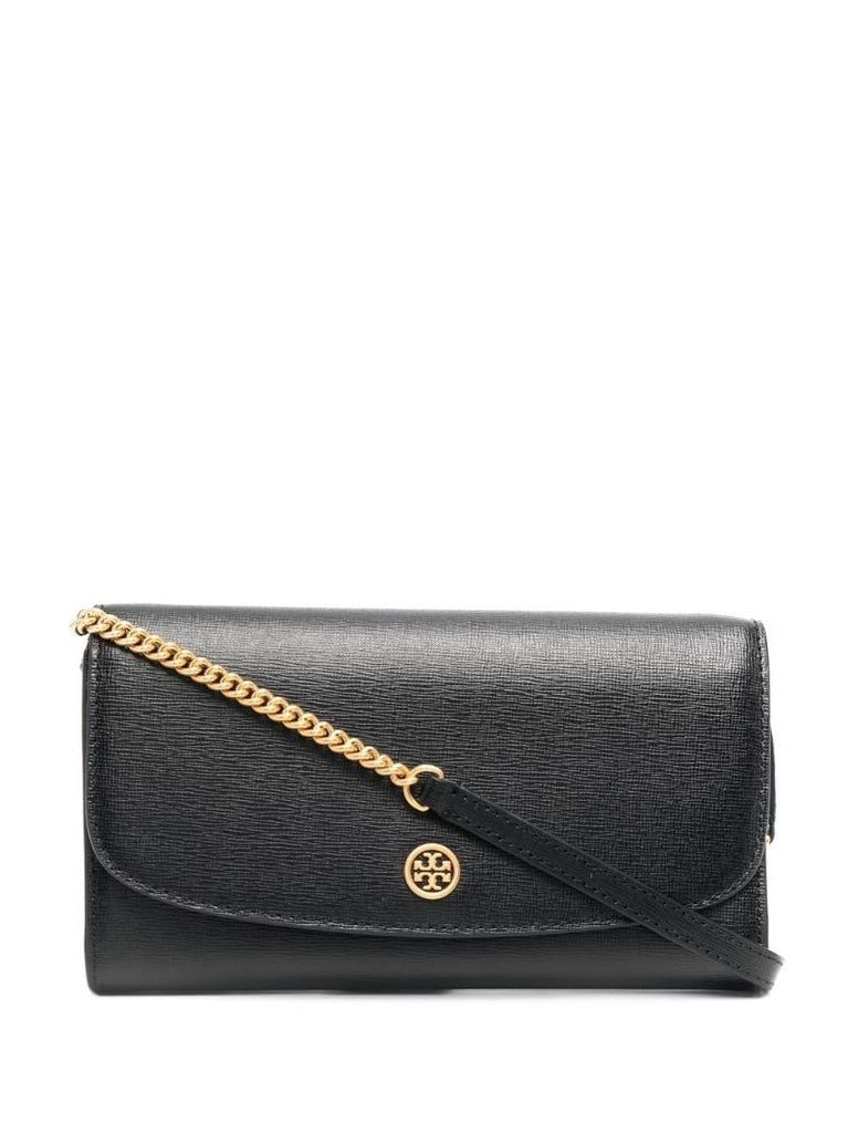 Black Logo Plaque Shoulder Bag