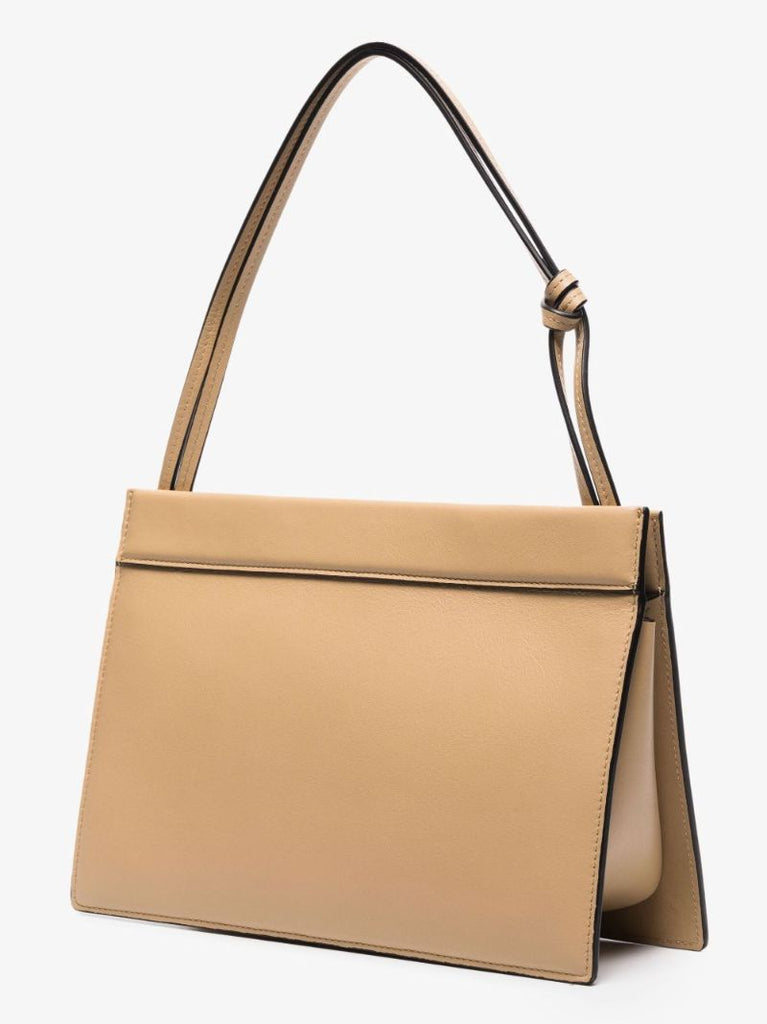 Neutral Hannah Leather Shoulder Bag