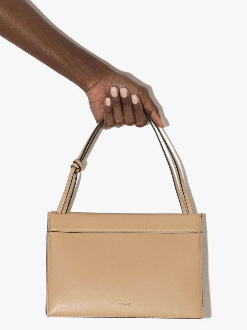 Neutral Hannah Leather Shoulder Bag