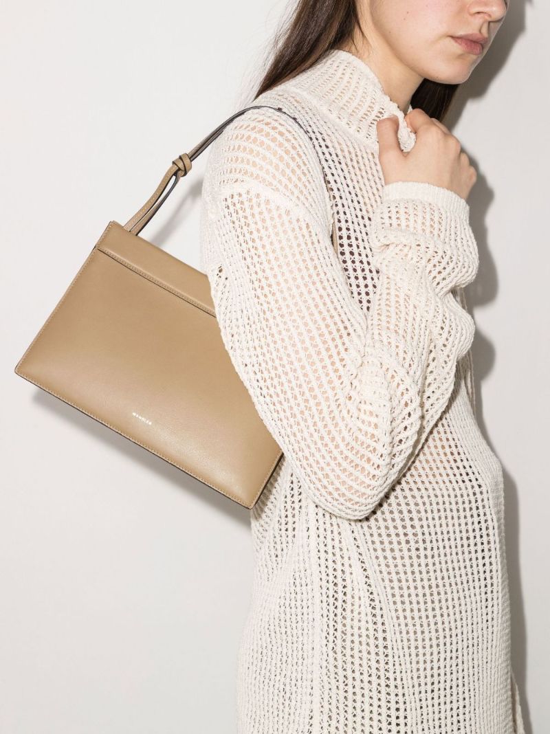 Neutral Hannah Leather Shoulder Bag