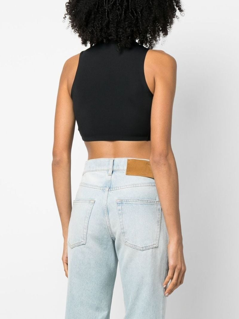 Black Half-zip Cropped Top