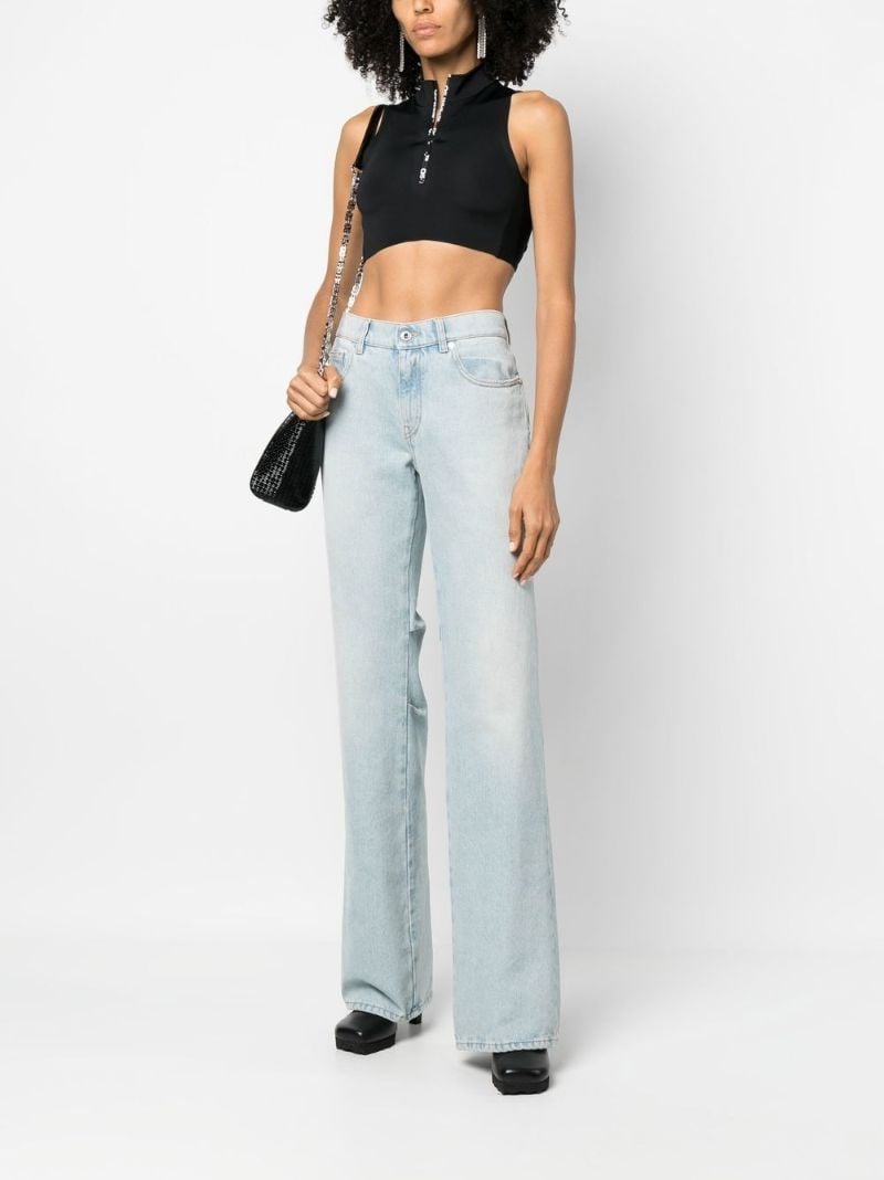 Black Half-zip Cropped Top
