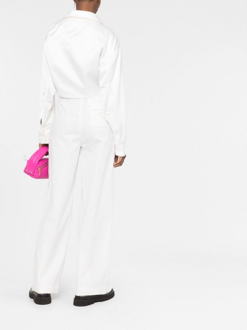White Duchesse Twist Cropped Shirt