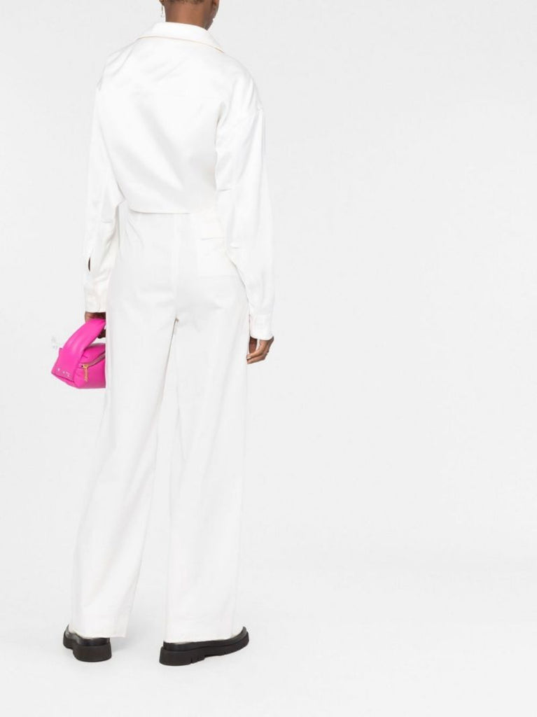 White Duchesse Twist Cropped Shirt