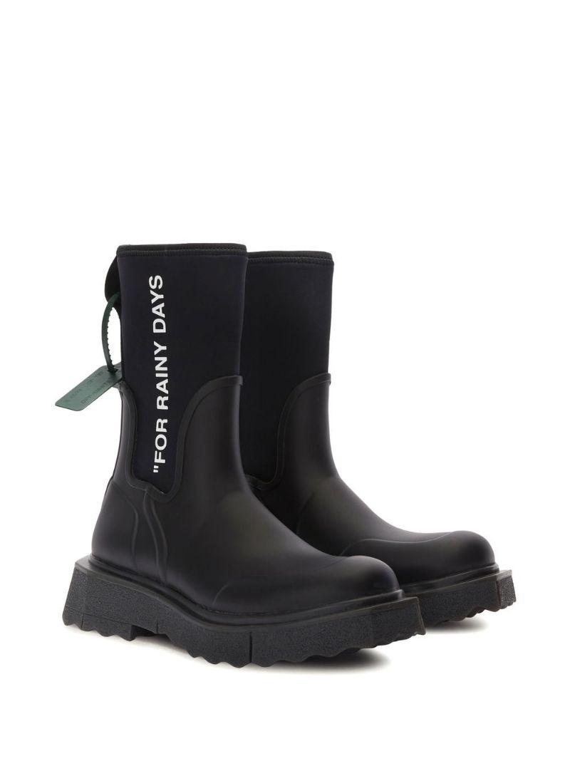 Black Sponge Logo Rain Boots
