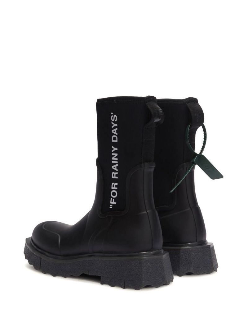 Black Sponge Logo Rain Boots