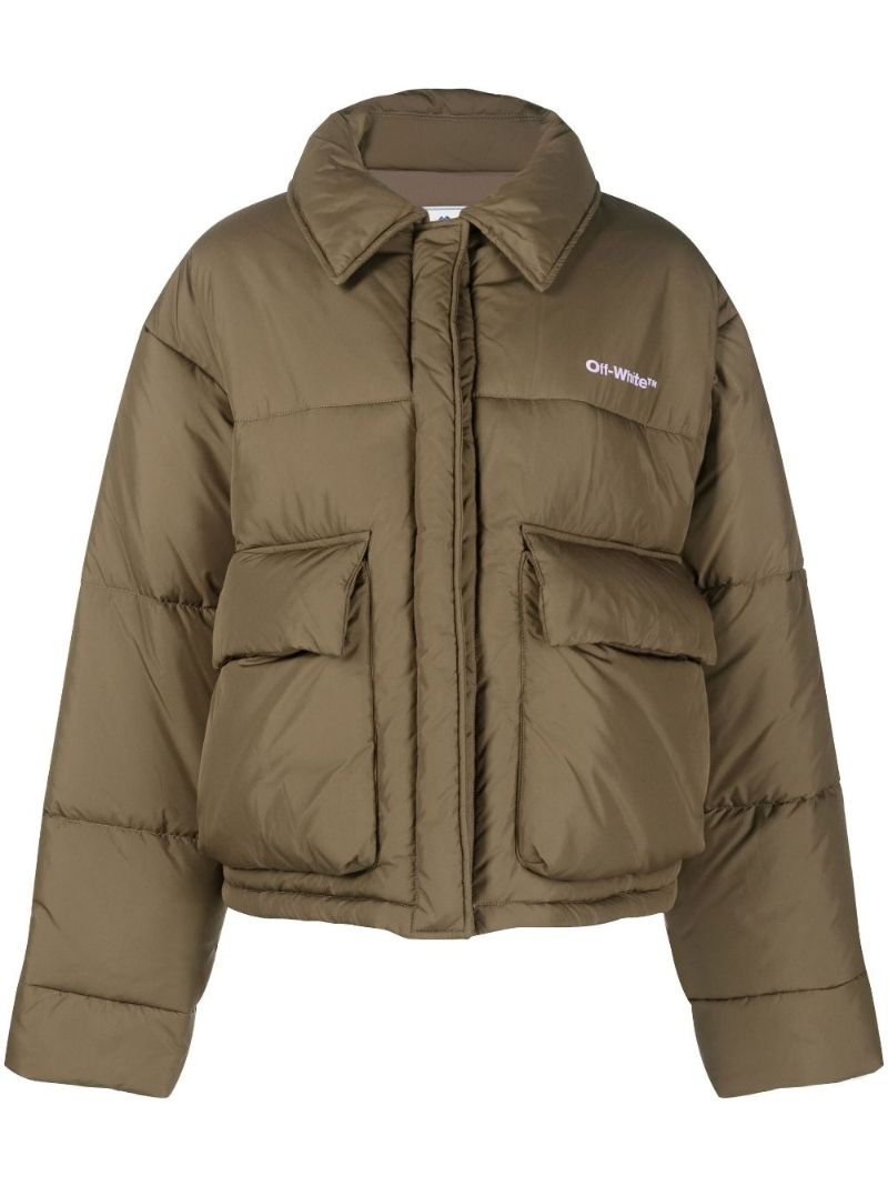 Green Peach Short Puffer Coat