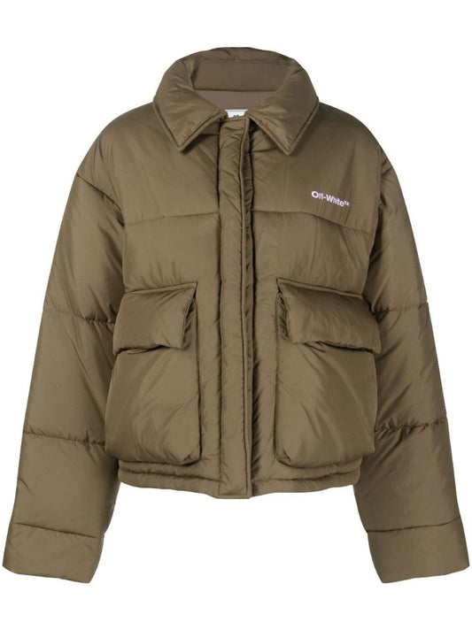Green Peach Short Puffer Coat