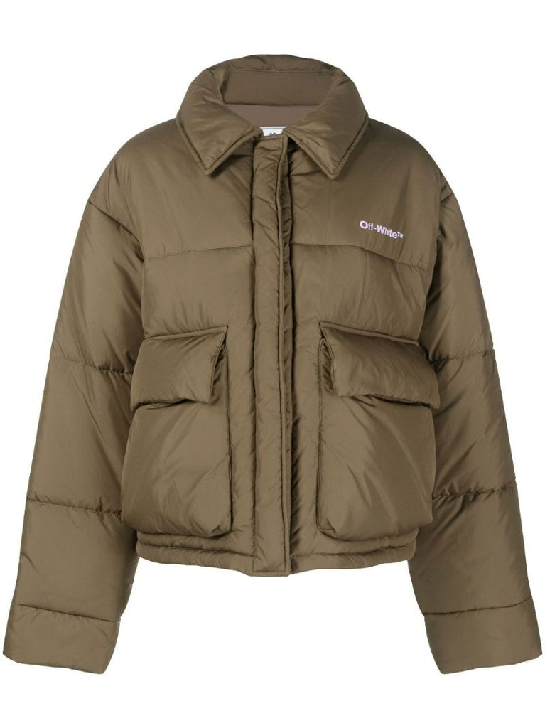 Green Peach Short Puffer Coat