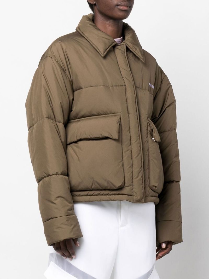 Green Peach Short Puffer Coat