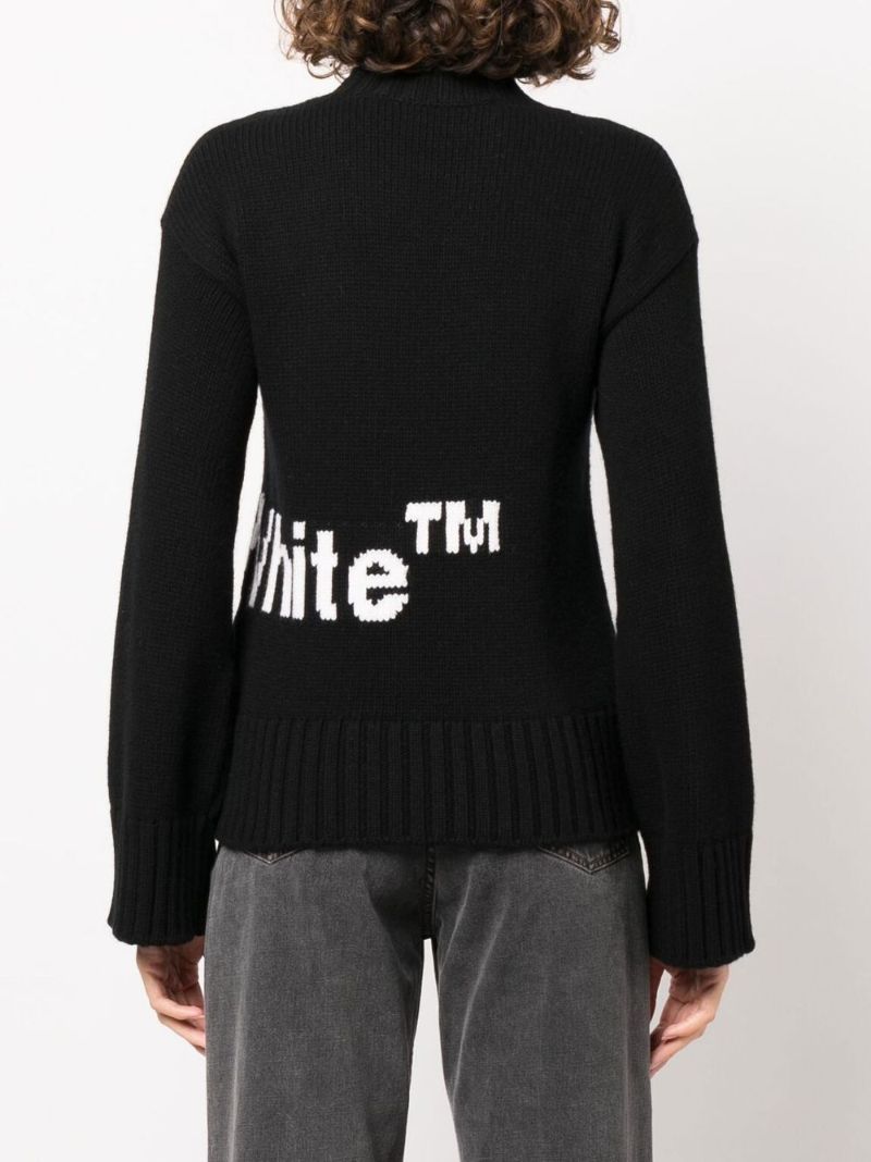 Black Logo Intarsia Wool Sweater