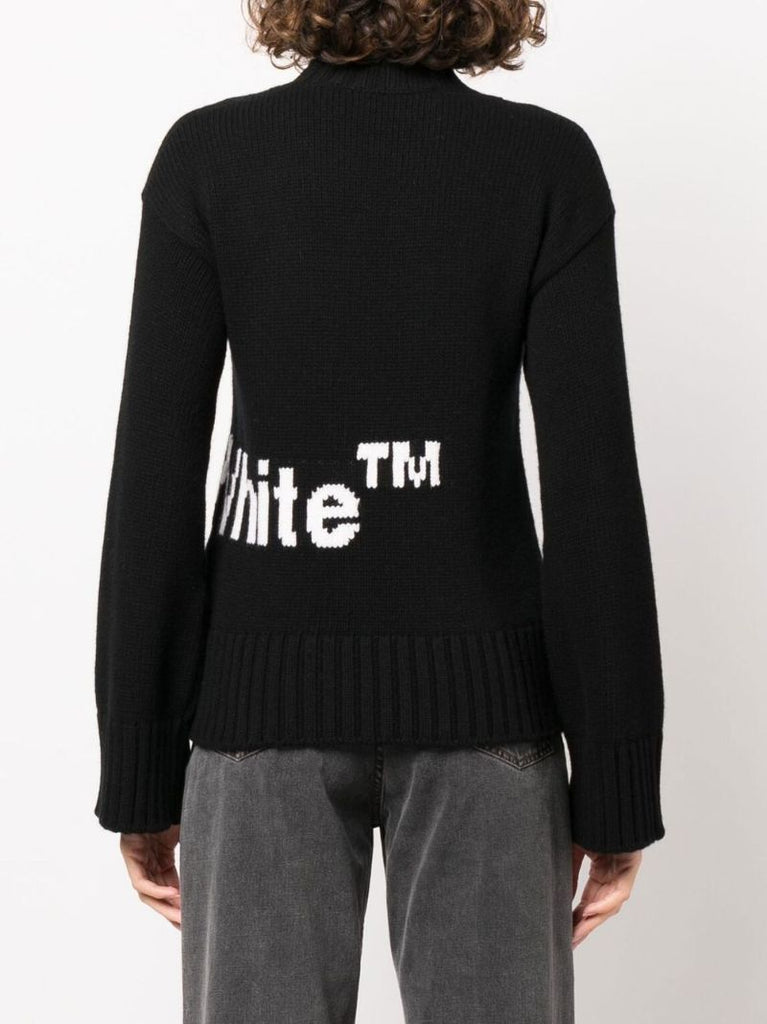 Black Logo Intarsia Wool Sweater