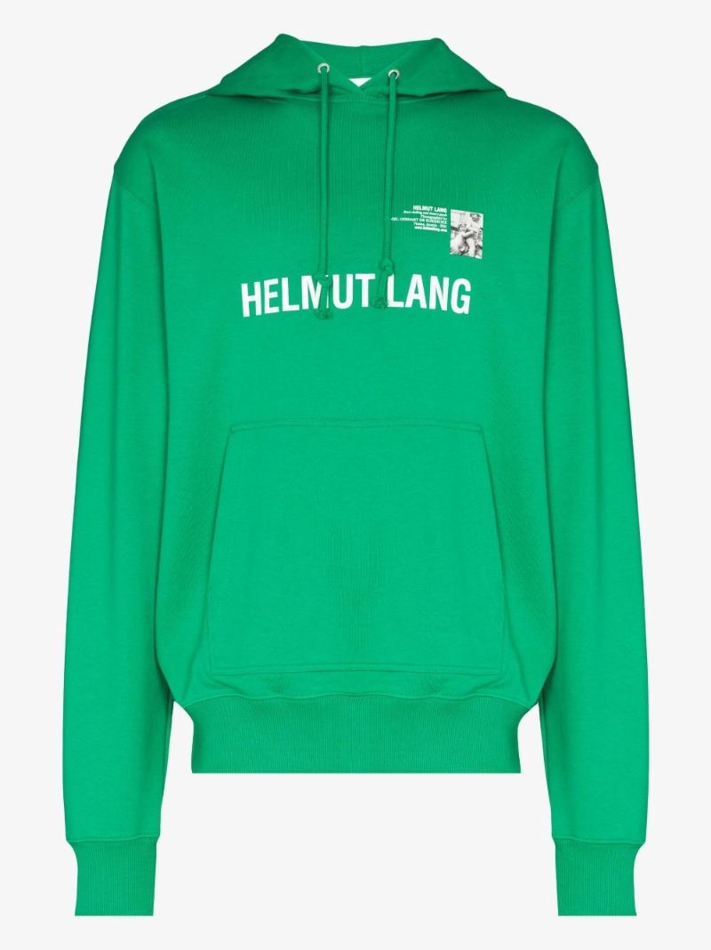 Green Vienna Postcard Print Cotton Hoodie