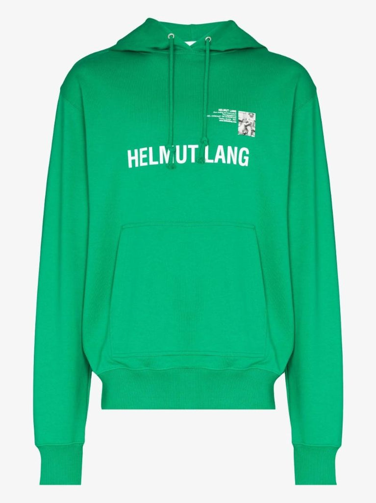 Green Vienna Postcard Print Cotton Hoodie