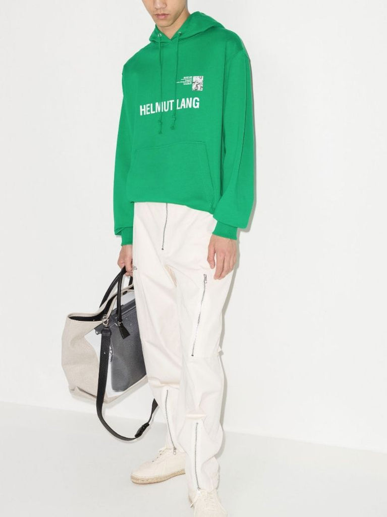 Green Vienna Postcard Print Cotton Hoodie