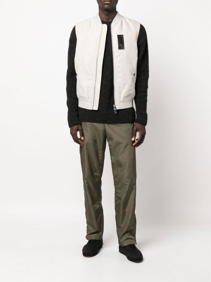 White Sleeveless Bomber Gilet