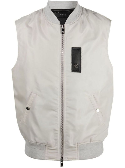 White Sleeveless Bomber Gilet