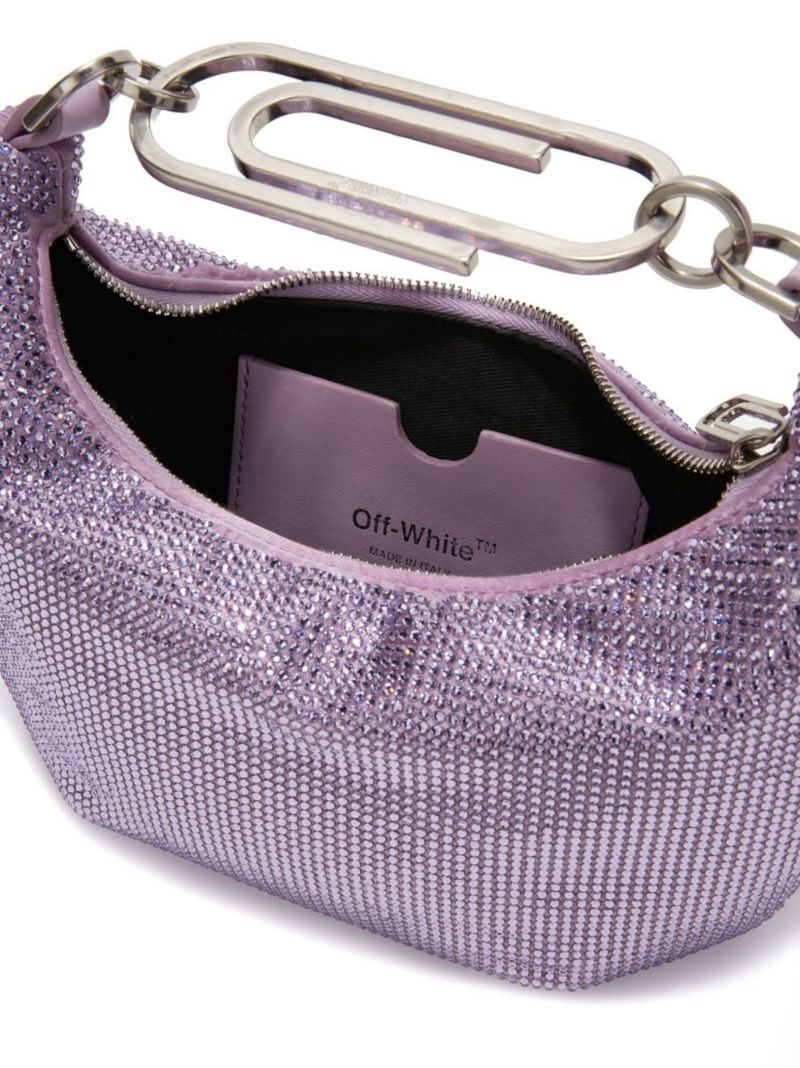 Purple Paperclip 20 Crystal Mini Hobo Bag