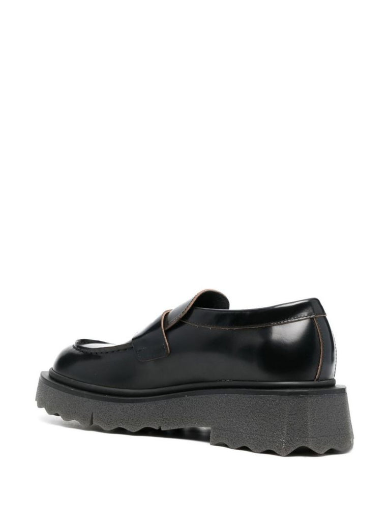 Black Calf Sponge Leather Loafers