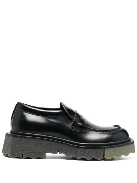 Black Calf Sponge Leather Loafers