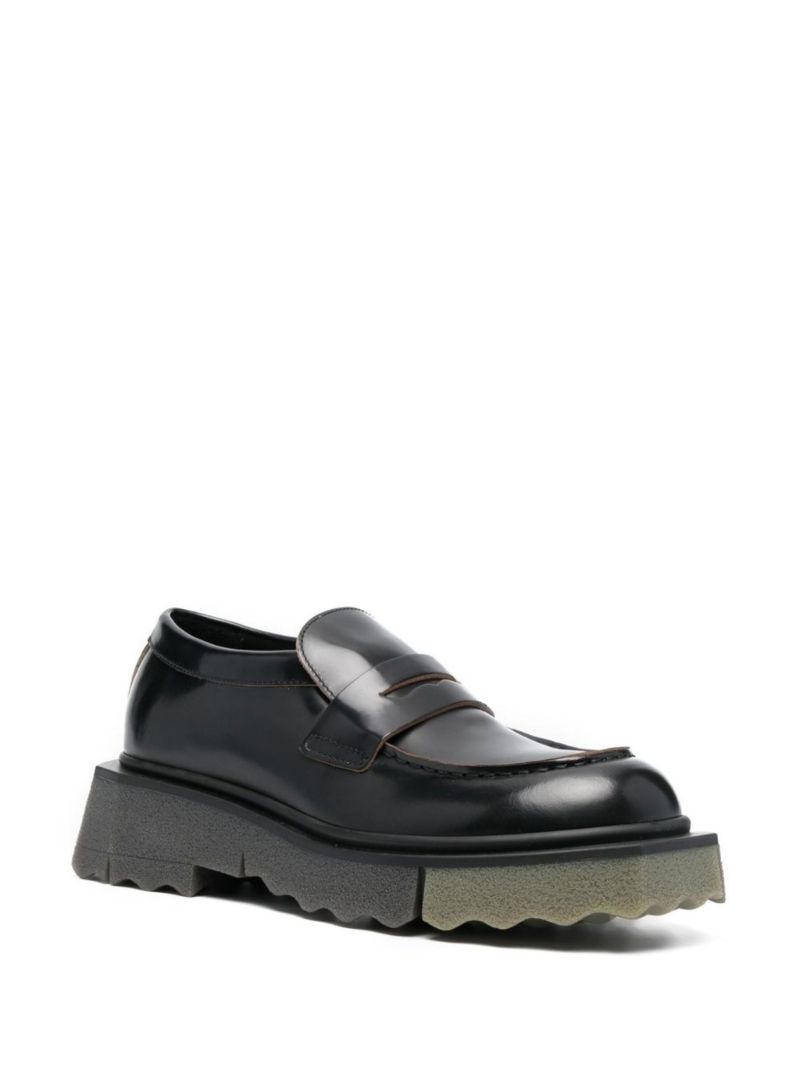 Black Calf Sponge Leather Loafers