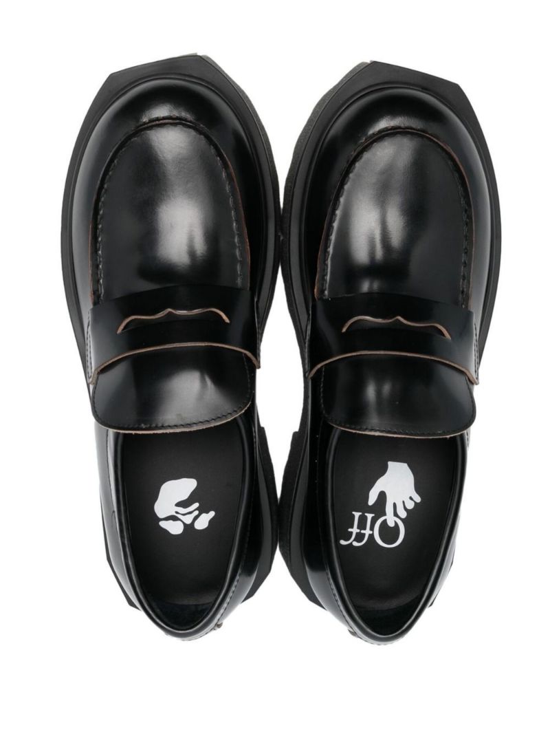 Black Calf Sponge Leather Loafers