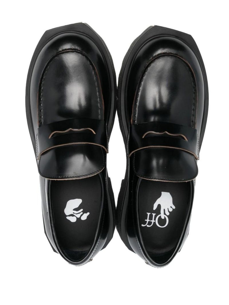 Black Calf Sponge Leather Loafers