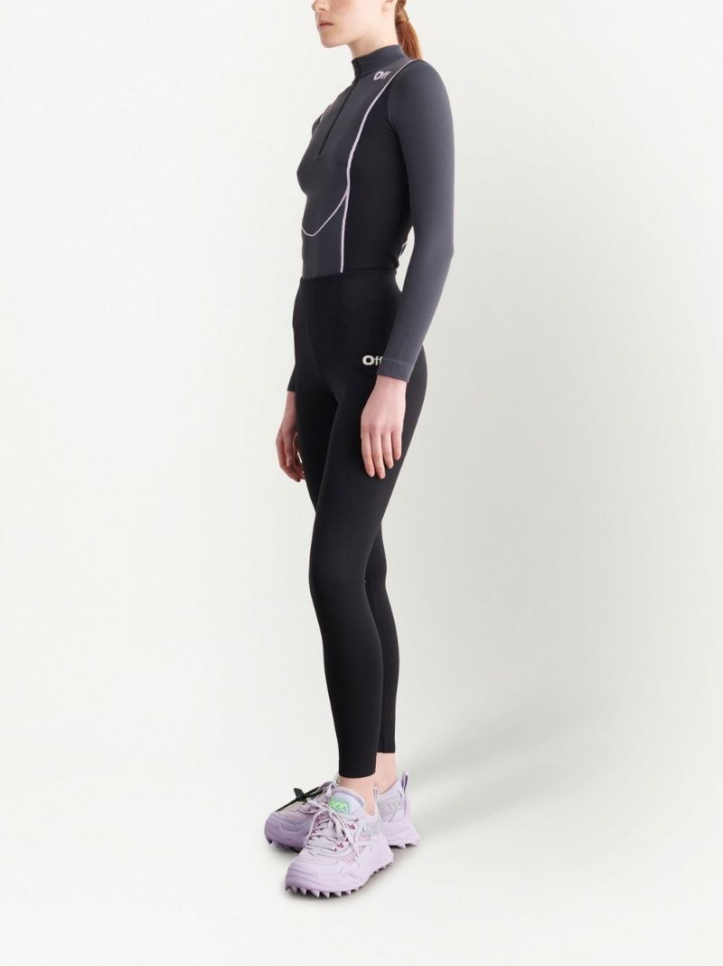 Black Scuba Logo Leggings