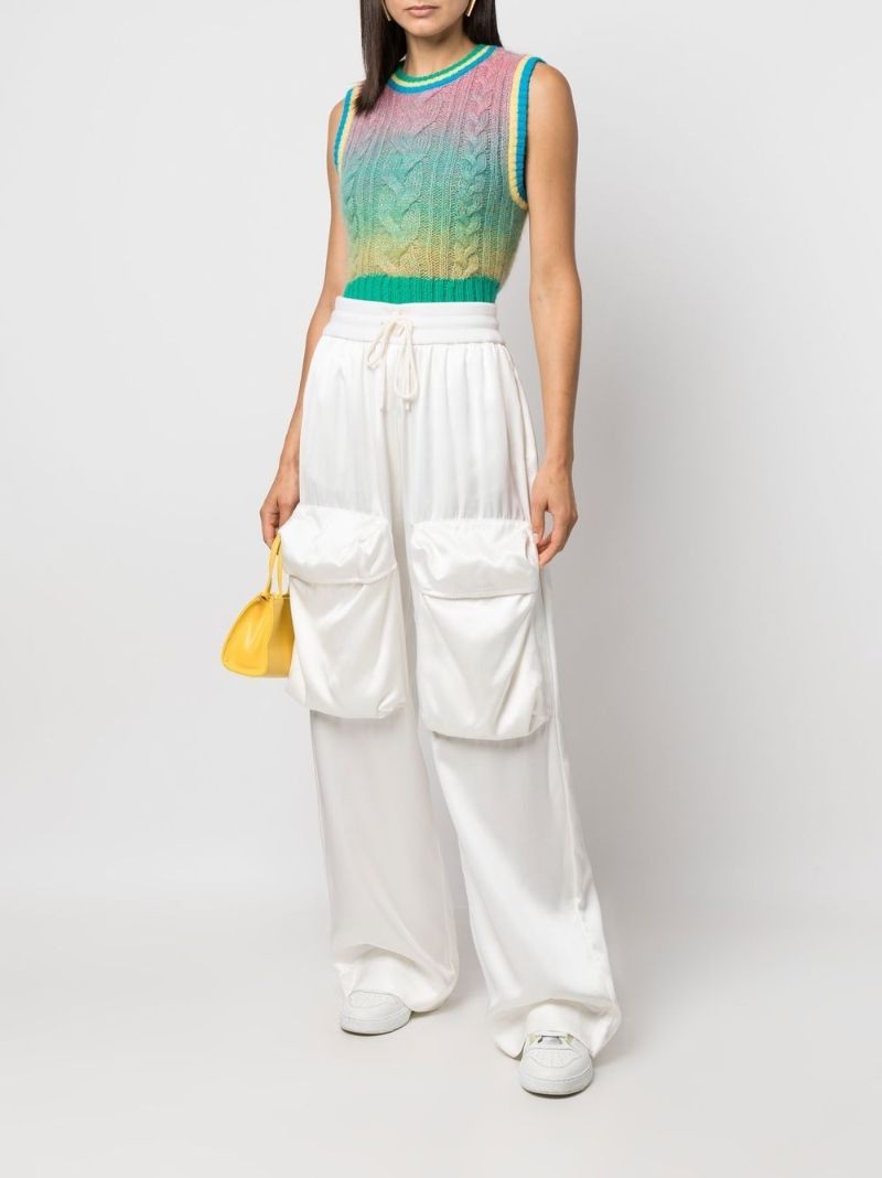 White Duchesse Cargo Trousers