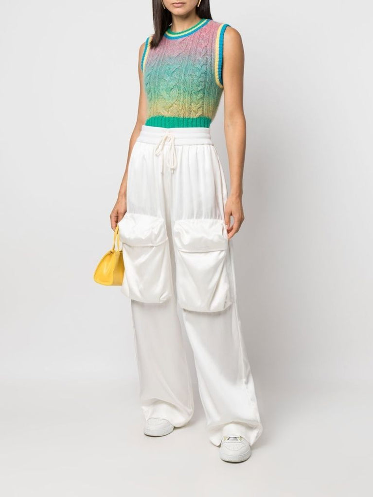 White Duchesse Cargo Trousers