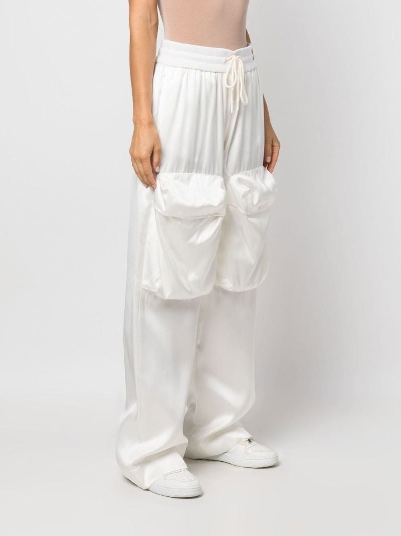 White Duchesse Cargo Trousers