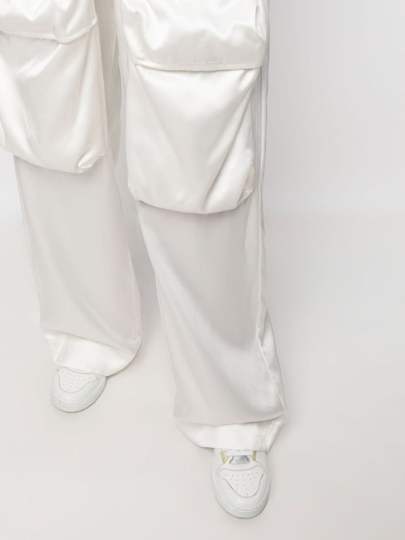 White Duchesse Cargo Trousers