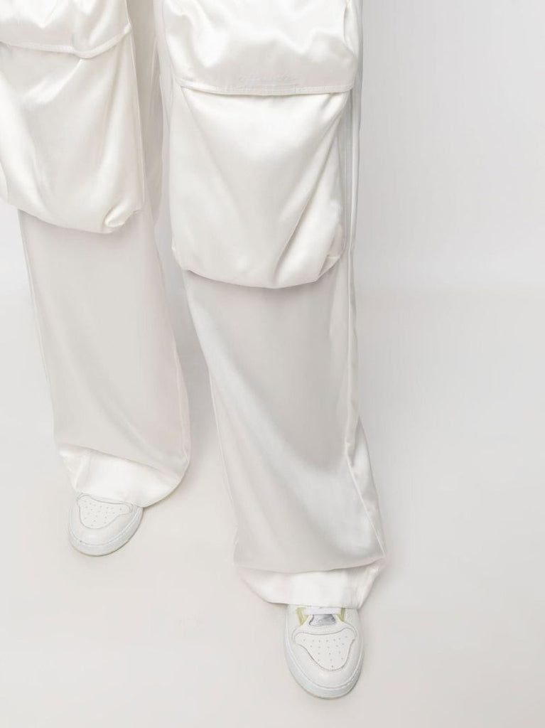 White Duchesse Cargo Trousers