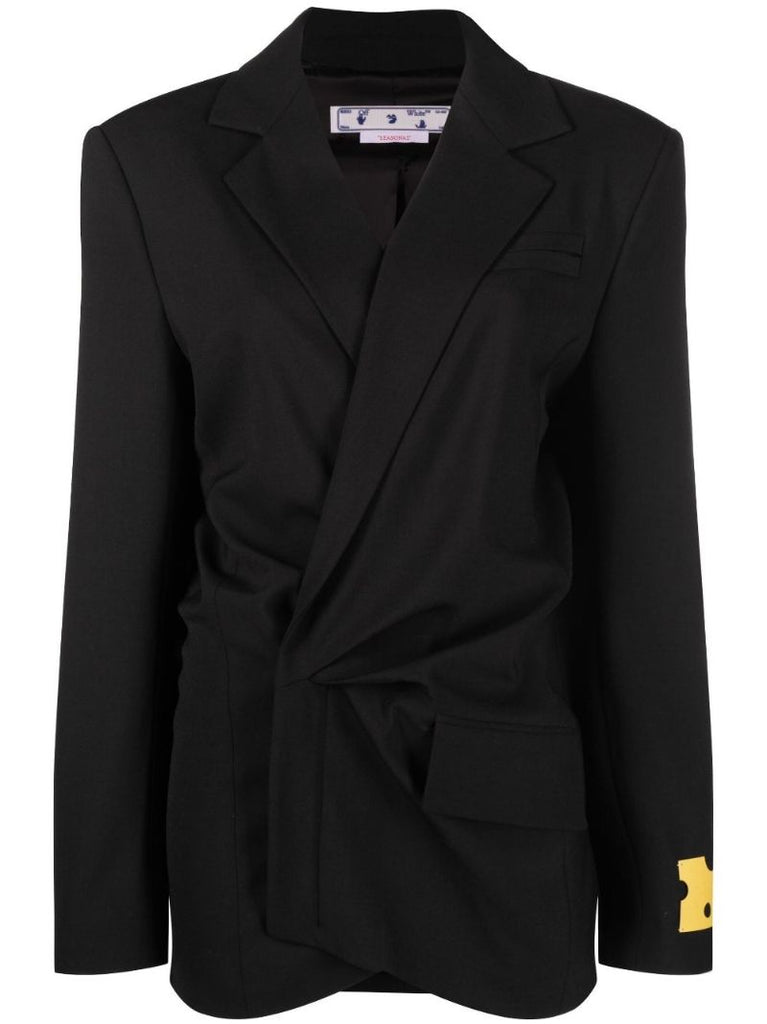 Black Twist Front Blazer