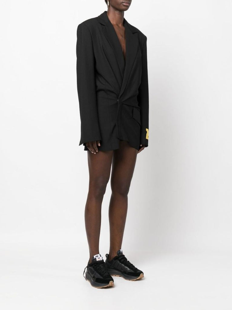 Black Twist Front Blazer
