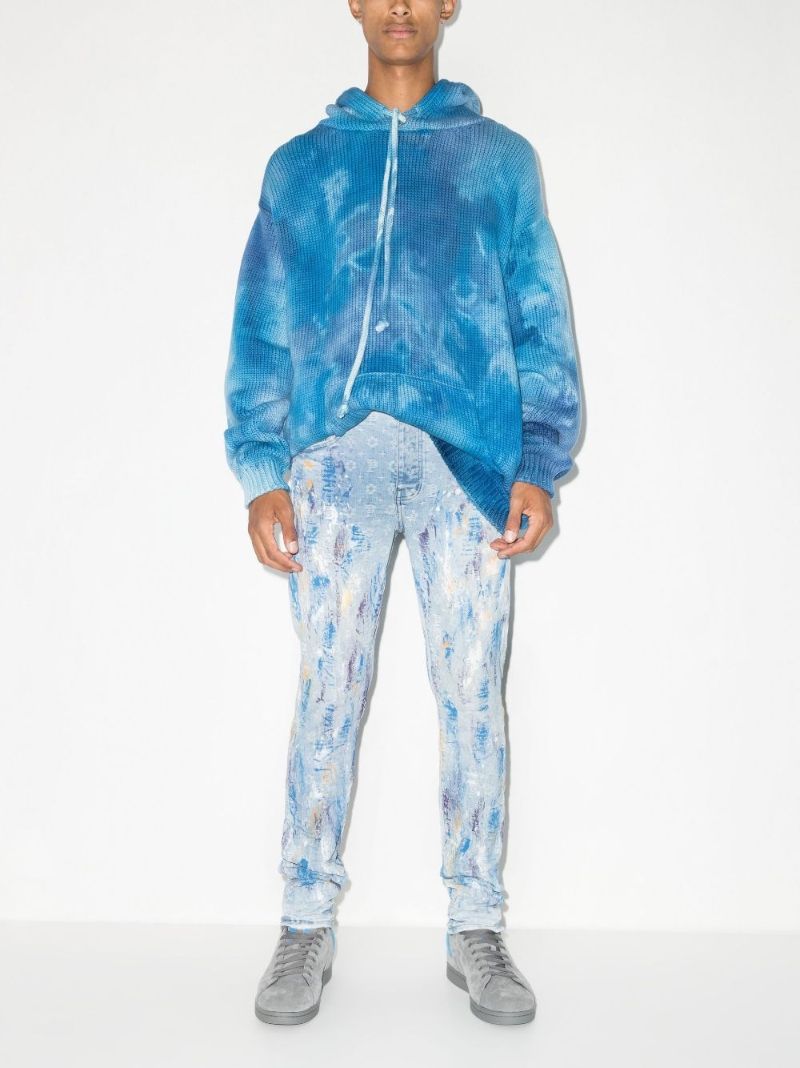 Blue Paint Splatter Skinny Jeans