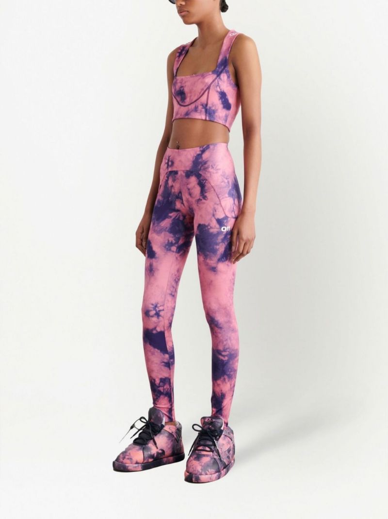 Pink Tie-dye Print Leggings